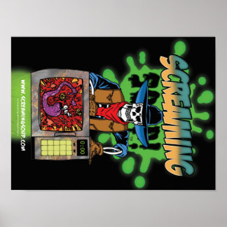 SCREAMING SOUP! Deadwest Microwave Logo Poster