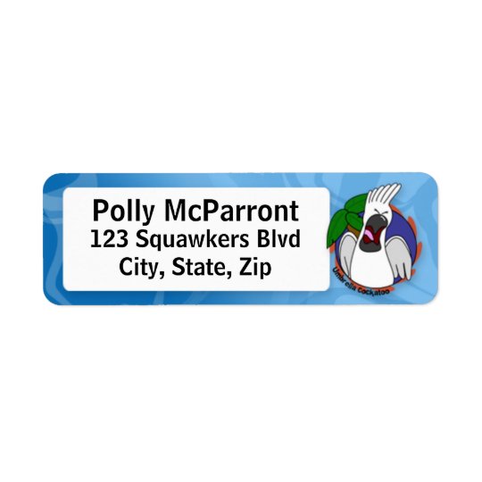 Screaming Umbrella Cockatoo Return Address Label