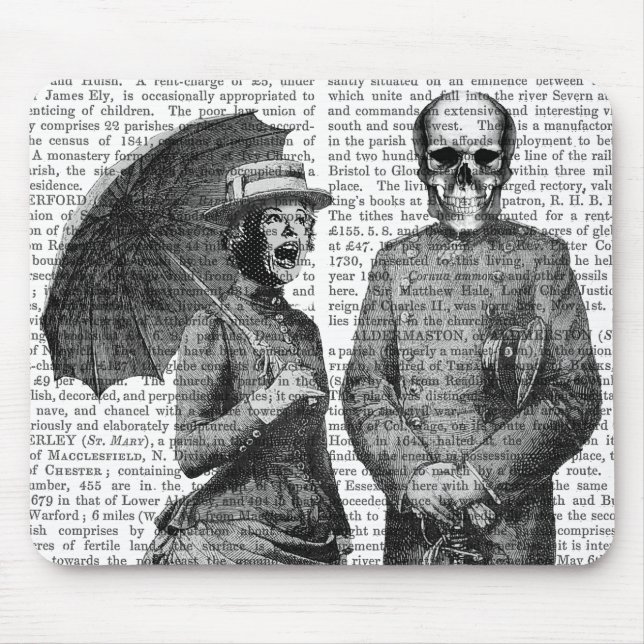 Screaming Woman and Skull Mouse Mat (Front)