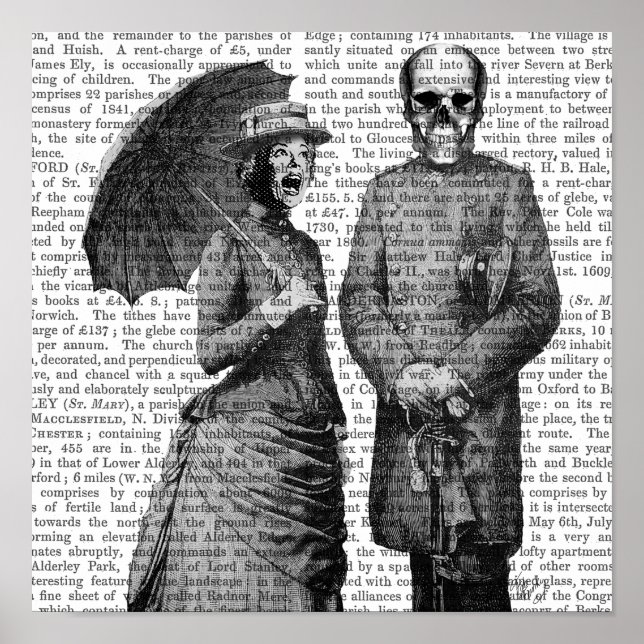 Screaming Woman and Skull Poster (Front)