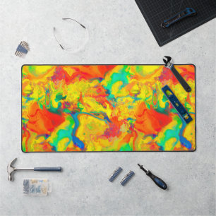 Screaming Yellow Oil and Water Don't Mix Desk Mat
