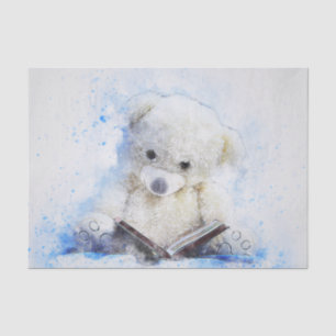 Screamingly Cute Teddy Bear Reading Tissue Paper