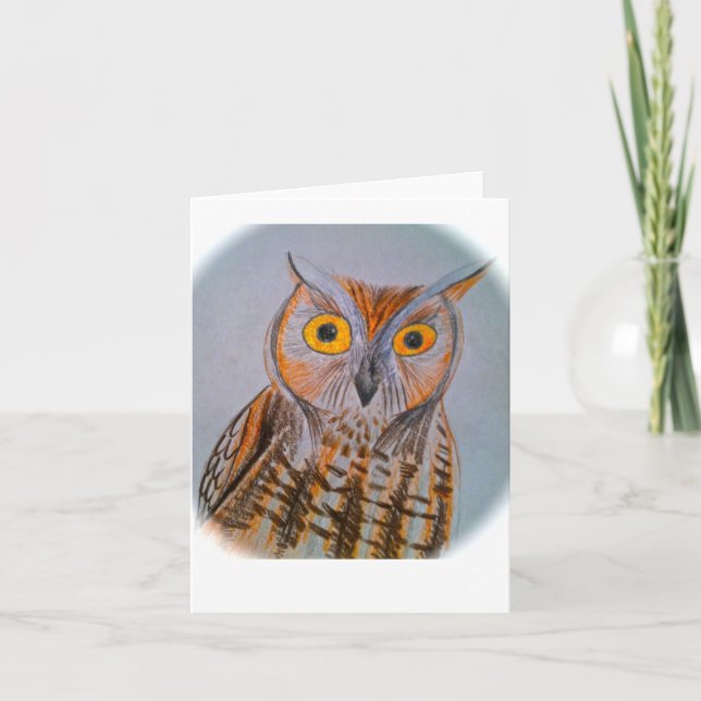 Screech owl card (Front)