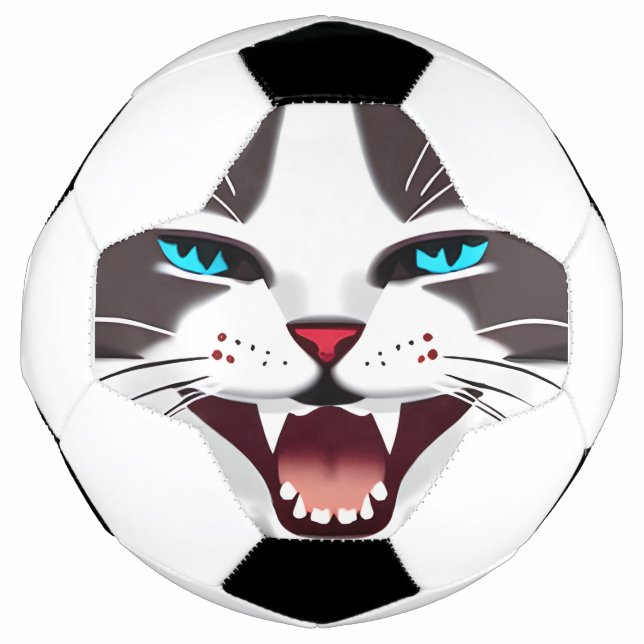 Screeching Blue Eyed Cat Football (Front)