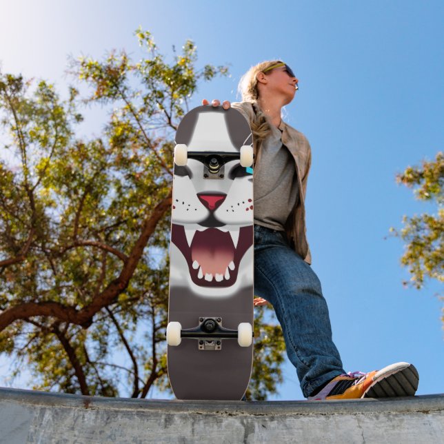 Screeching Blue Eyed Cat Skateboard (Outdoor 1)