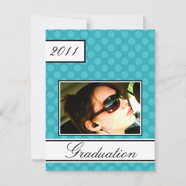 Screen Dot Teal Open House Party Graduation Invitation (Front)