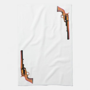screen print gun tea towel