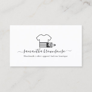 Screen Printing T Shirt Shop Apparel Brand Script Business Card