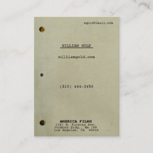 Screenplay Vintage Wide Business Card