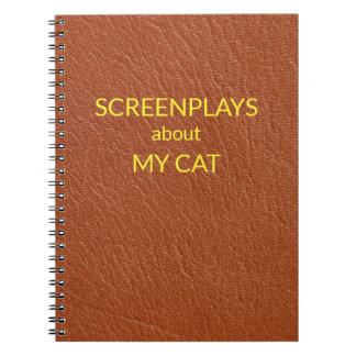 "Screenplays About My Cat" Leather-Look Notebook