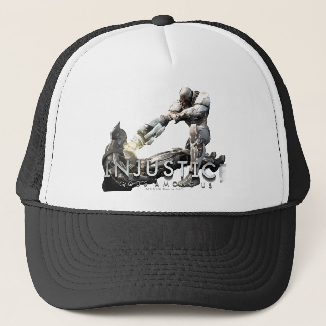 Screenshot: Batman vs Cyborg Trucker Hat (Front)