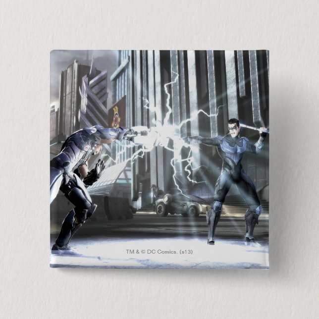 Screenshot: Cyborg vs Nightwing 4 15 Cm Square Badge (Front)