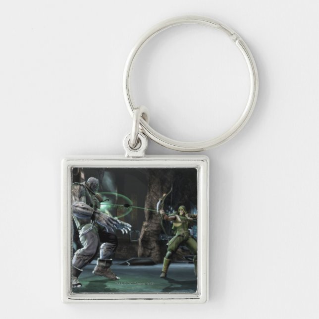 Screenshot: Grundy vs Green Arrow Key Ring (Front)
