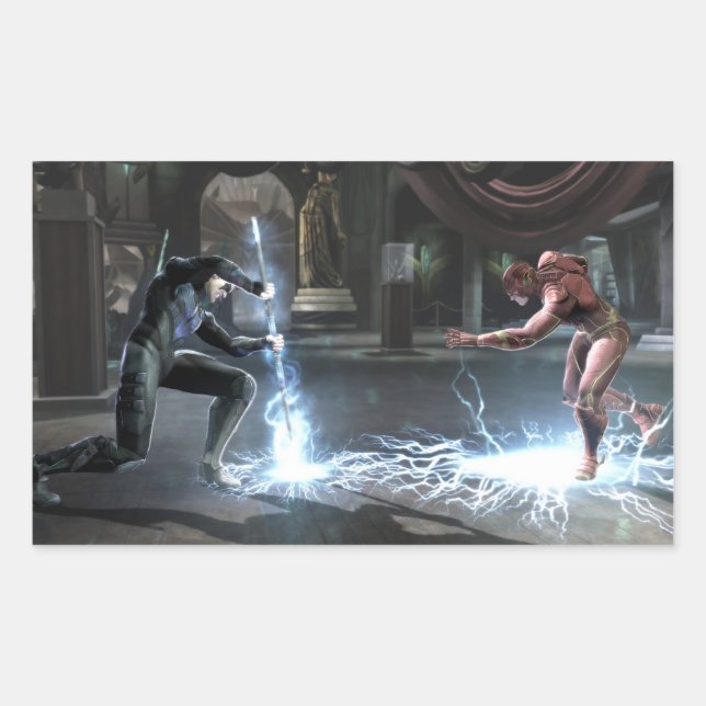 Screenshot: Nightwing vs Flash Rectangular Sticker (Front)
