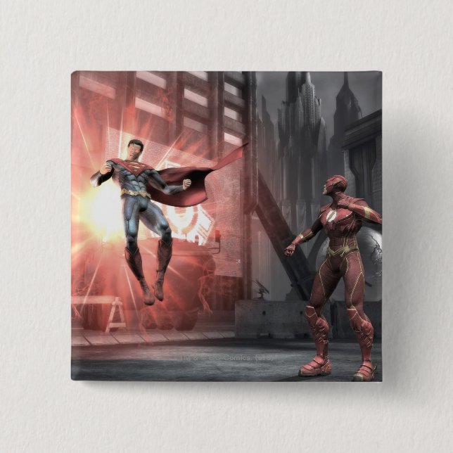 Screenshot: Superman vs Flash 15 Cm Square Badge (Front)