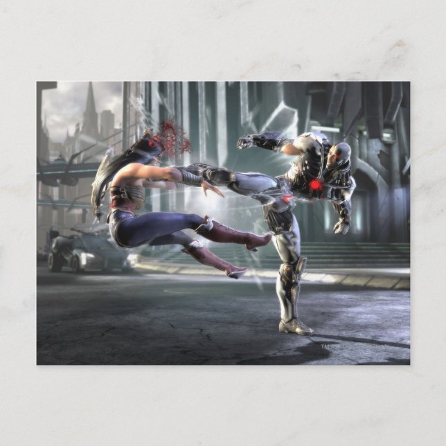 Screenshot: Wonder Woman vs Cyborg Postcard (Front)