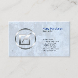 Screenwriter Bold Quill Icon Business Card