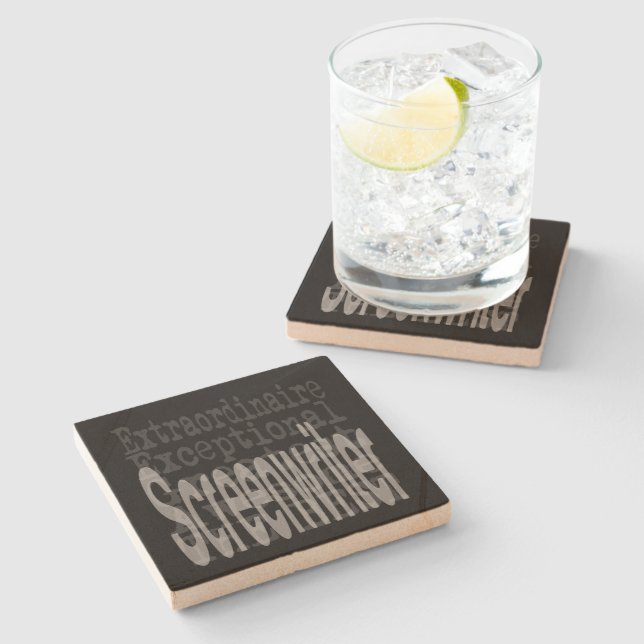 Screenwriter Extraordinaire Stone Coaster (Side)