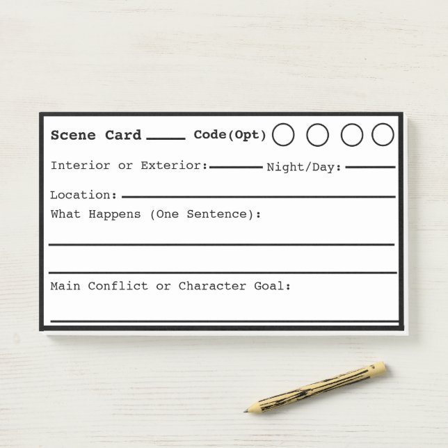 Screenwriting Scene black border, Post-it Notes (On Desk)