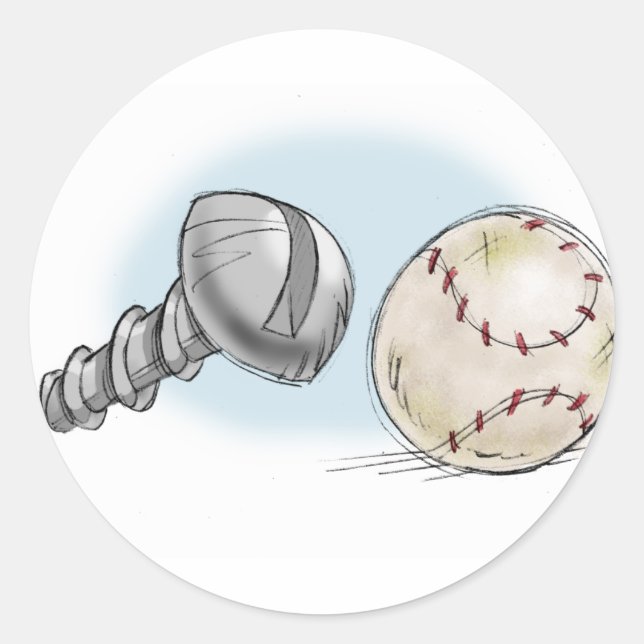 screw ball classic round sticker (Front)