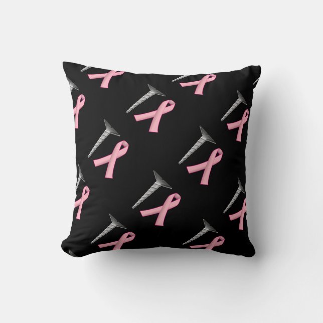 Screw Breast Cancer! Survivors Humour Cushion (Front)