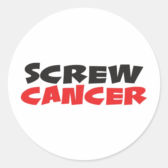 Screw Cancer Classic Round Sticker (Front)