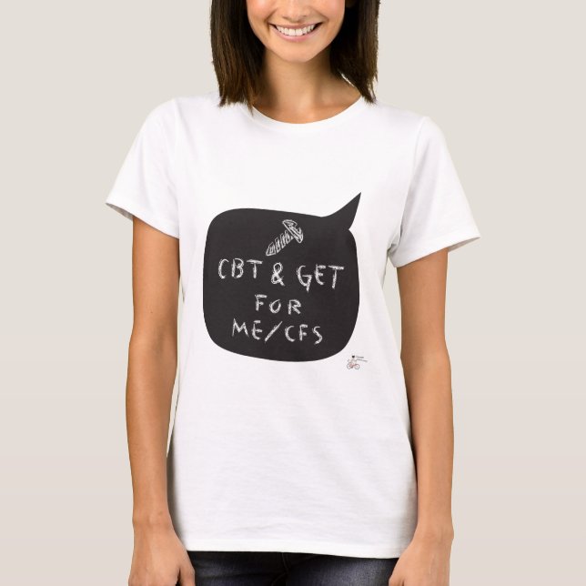 Screw CBT & GET for ME/CFS - chalkboard T-Shirt (Front)
