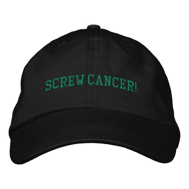 Screw Cervical Cancer Teal Block Letters Embroidered Hat (Front)