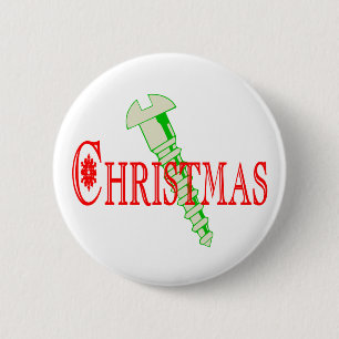 Screw Christmas 6 Cm Round Badge