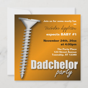 Screw(d) Orange Dadchelor Party Invitations