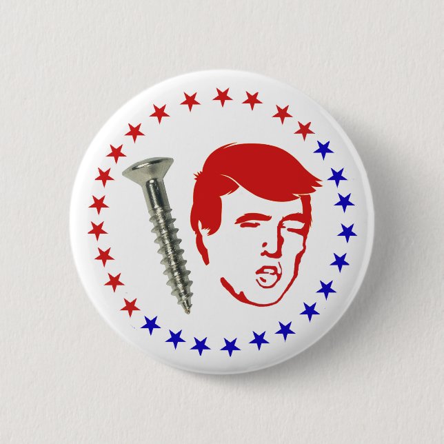 Screw Donald Trump Funny Political Pushback 6 Cm Round Badge (Front)