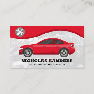 Screw Driver and Wrench   Red Car Business Card