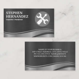 Screw Driver   Wrench   Metallic Business Card