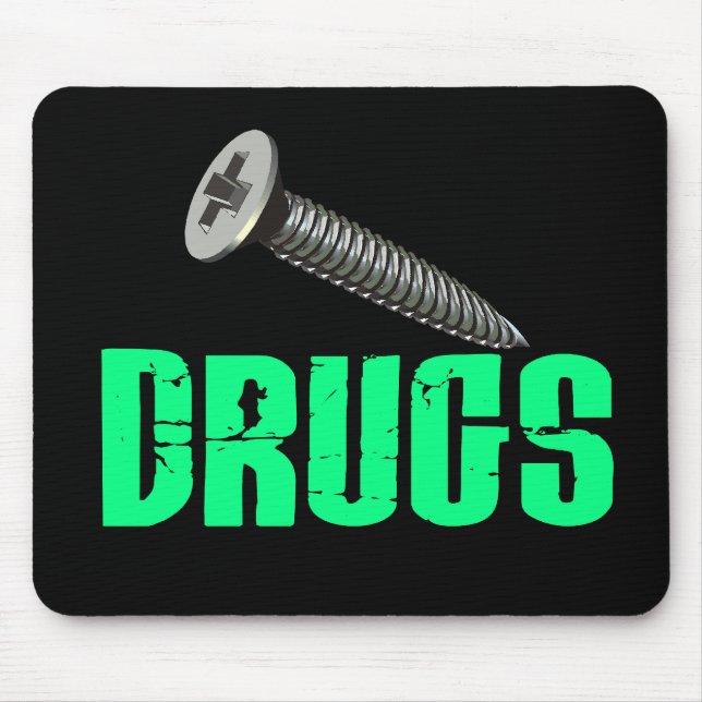 Screw Drugs Light Green Mouse Mat (Front)