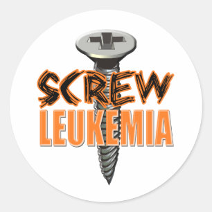 Screw Leukaemia Classic Round Sticker