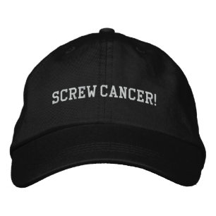 Screw Lung Cancer White Block Letters Embroidered Hat
