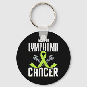 Screw Lymphoma Cancer Lime Awareness Ribbon Fight Key Ring