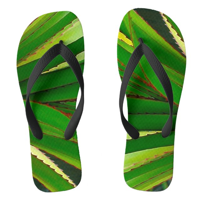 Screw Pine Closeup Flip Flops (Footbed)