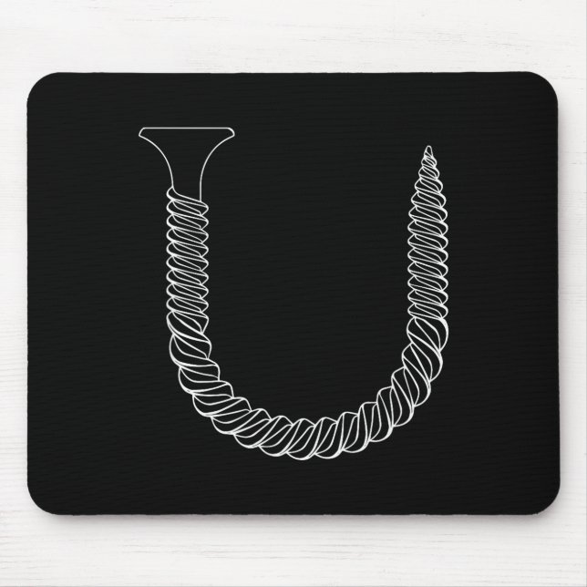 Screw Shaped U - Funny Tool Insul  Mouse Mat (Front)