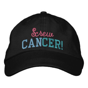 Screw Thyroid Cancer Pink/Blue/Teal Letters Embroidered Hat