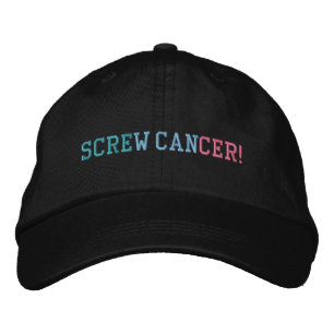 Screw Thyroid Cancer Teal/Blue/Pink Letters Embroidered Hat