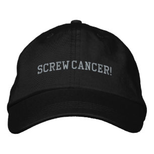 Screw Uterine Cancer Peach Block Letters Embroidered Hat