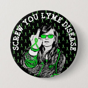 SCREW You Lyme Disease Awareness Ribbons Button
