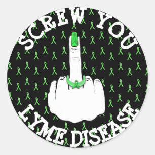 Screw You Lyme Disease Middle Finger Stickers