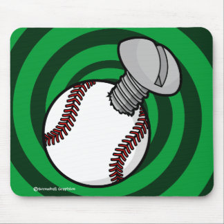 Screwball Mousepad (Green Spiral BG)