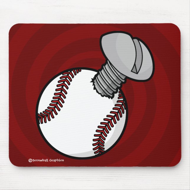 Screwball Mousepad (Spiral Red BG) (Front)