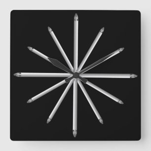 Screwdriver Bits - Contemporary Stylish Modern Square Wall Clock