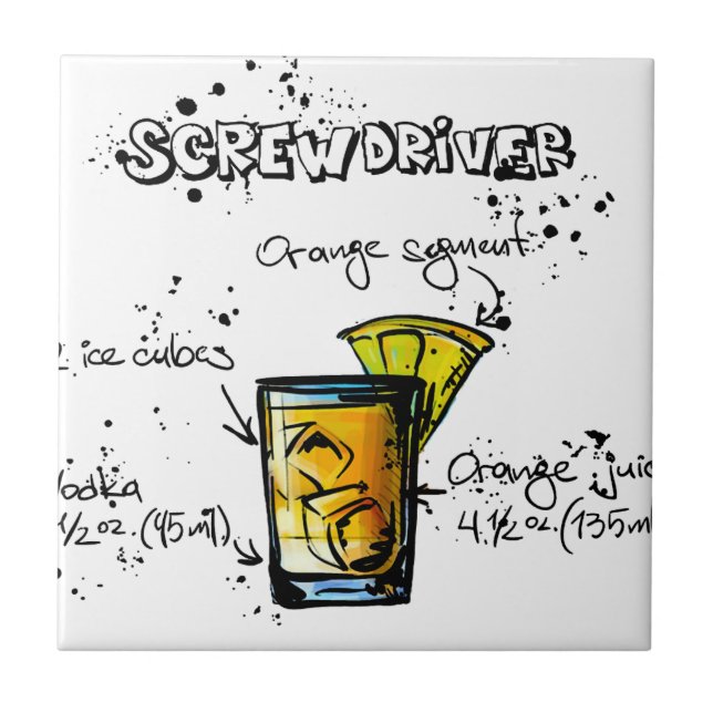 Screwdriver Cocktail Recipe Tile (Front)
