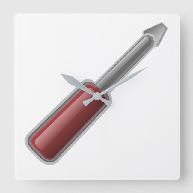Screwdriver Square Wall Clock (Front)