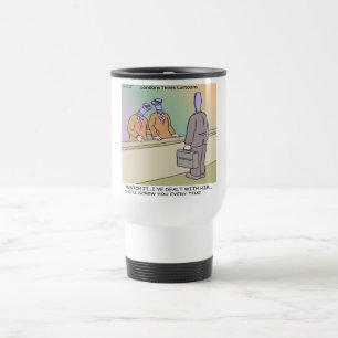 Screwy Salesman by Rick London Funny Travel Mug